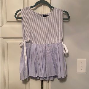Romeo and Juliet Couture Blue Striped Blouse